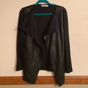 Zara knit sweater with faux leather and suede